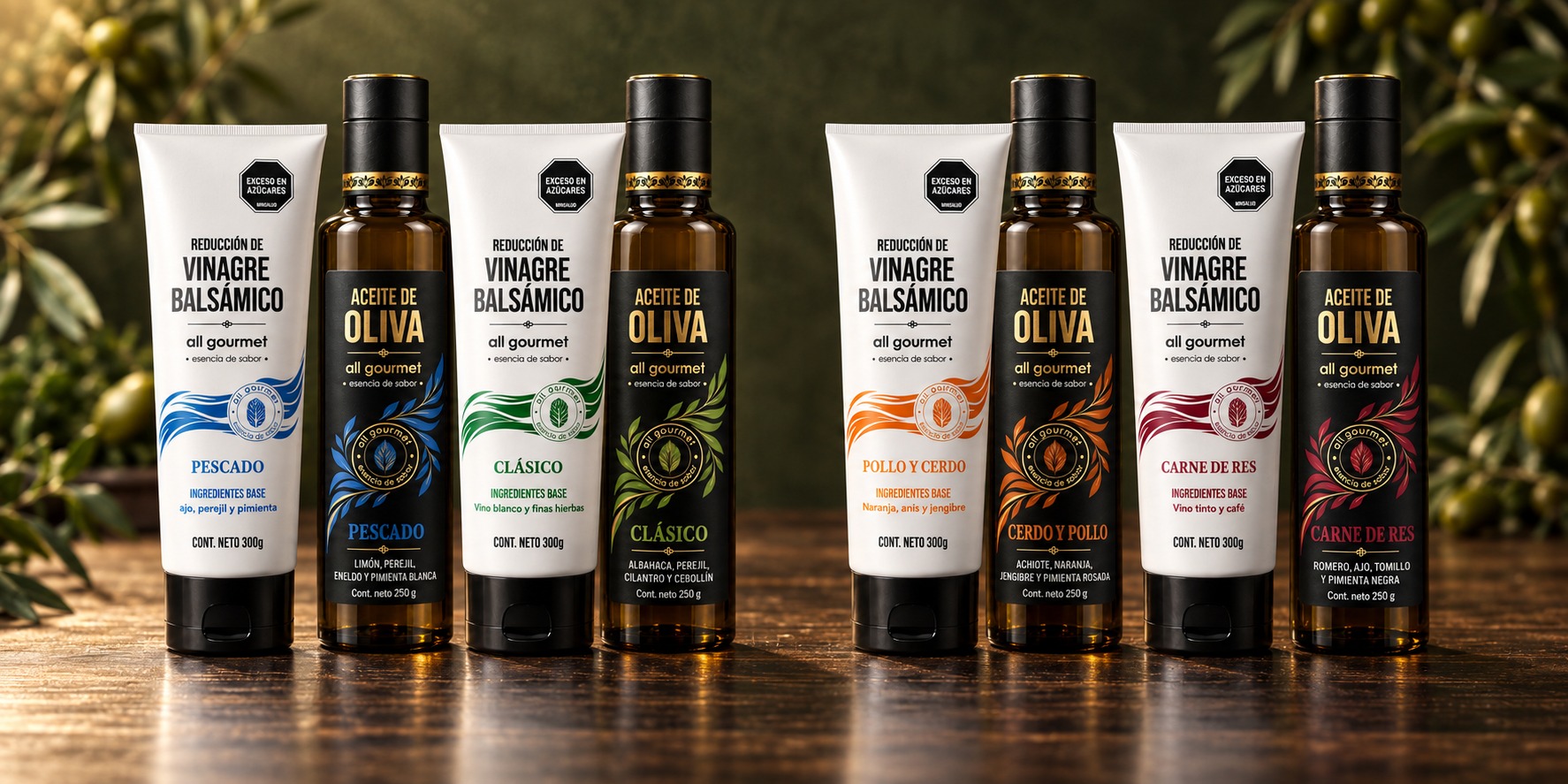 Colección All Gourmet — Aceites y Reducciones